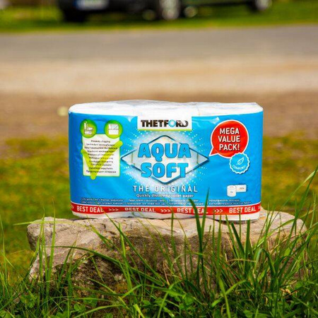 Thetford Papier toaletowy rozpuszczalny Aqua Soft 6 rolek 2-warstwowy - toaleta kasetowa