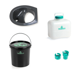 TROBOLO DIY composting toilet set with urine diverter, grey - 11 l and 10 l containers