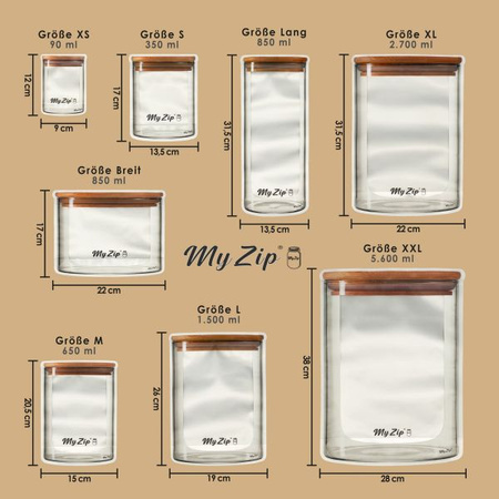 Storage Bag Standard 5-Piece Set, Size Wide – 850 ml