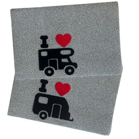 Doormat Green Flock „Grey“, Caravan