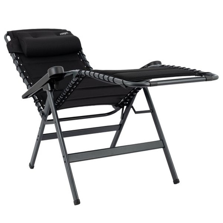 Crespo Fotel Leżak Ergonomiczny Składany Air-Deluxe Oddychający Czarny