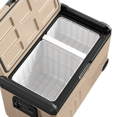 Yolco przenośna lodówka kompresorowa TCX50 50 l, dwustrefowa, piaskowa