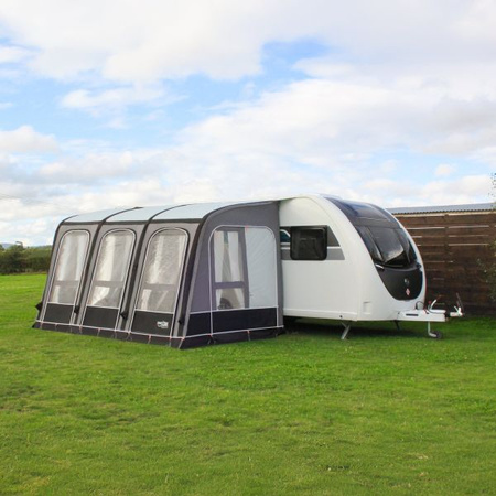 CAMPTECH Opal Air 200 inflatable partial awning for motorhomes and caravans with a lifting roof - width 200 cm, attachment height 265-280 cm, Camptex All Season, 23.5 kg