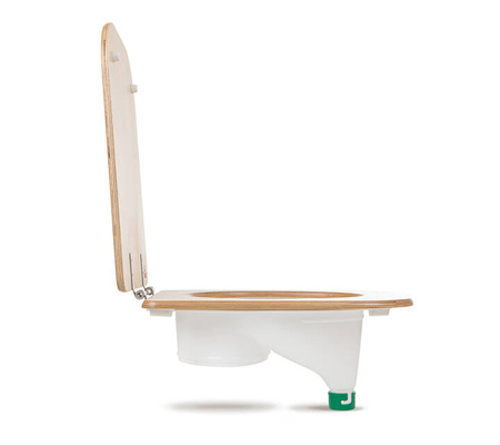 TROBOLO separator moczu biały z drewnianą deską sedesową - wkład do toalety kompostującej DIY
