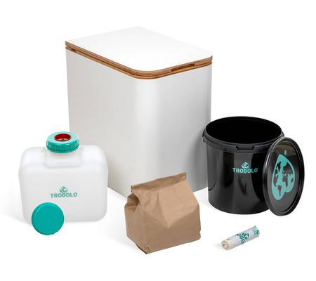 TROBOLO SilvaBlœm - wooden composting toilet with urine separation, white