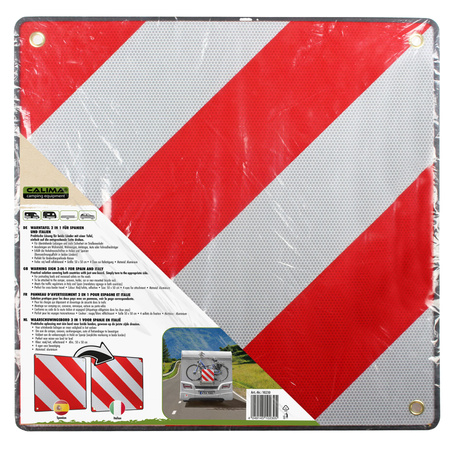 EAL Znak ostrzegawczy 2w1 z aluminium, czerwono-biały, 50x50 cm