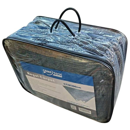 CAMPTECH awning carpet size 10 - 498 x 250 cm, breathable, blue and grey, 13 kg