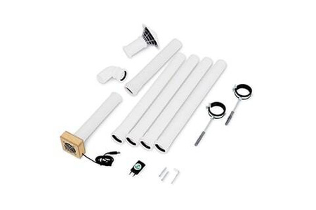 TROBOLO Electric exhaust system for composting toilets with 2 m DN 50 pipe set - USB, 12 V, 24 V, 230 V