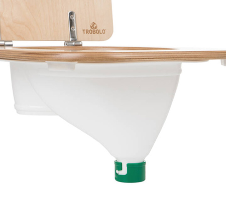 TROBOLO separator moczu biały z drewnianą deską sedesową - wkład do toalety kompostującej DIY