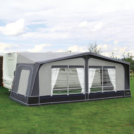 CAMPTECH Jade 22 caravan travel awning - circumference 1175-1200 cm, Camptex All Season, 4 windows, poles sold separately