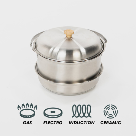 BOXIO COOK PLUS - gas stove in a Eurobox with BOXIO COOKWARE pot set