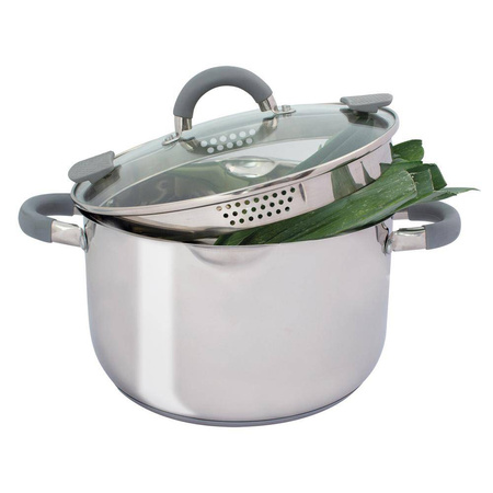 Stalowy garnek ze szklaną pokrywką 1.5 l EuroTrail