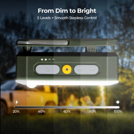 BougeRV Movable Area Light lampa kempingowa LED 380 lm, 3200 mAh, IP65 - czujnik ruchu