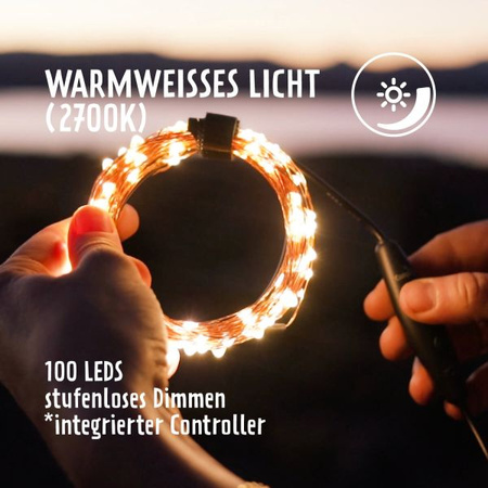 Lampki LED USB zewnętrzne 10m 100 diod SUNNYSIDE do ogrodu i campingu