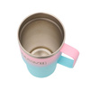 Stainless Steel Mug with Handle, 600 ml, pink-turquoise