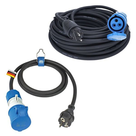 AS Schwabe Adapter Schuko na gniazdo CEE 16 A z diodą LED, kabel H07RN-F 3G2,5 1,5 m - kamper