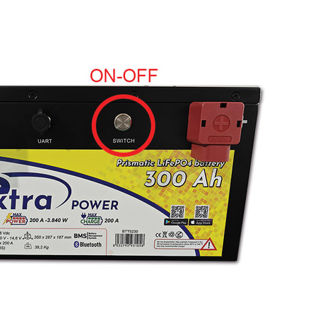 Akumulator LiFePO4 ExtraPOWER 12,8 V 300 Ah z BMS i Bluetooth