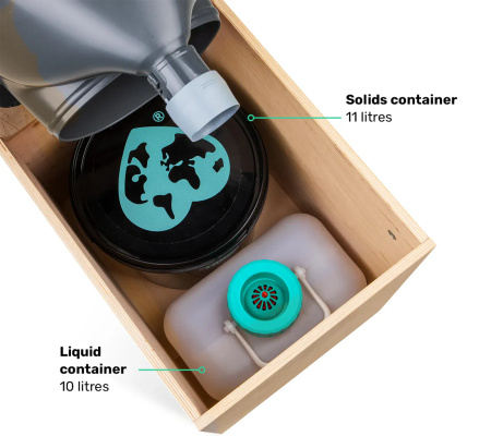 TROBOLO TeraBlœm Lite - wooden composting toilet with urine separation, kit without toilet seat