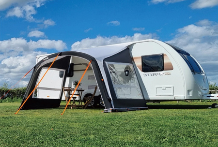 CAMPTECH Calcit Air 325 inflatable sun canopy - 325 x 255 x 240 cm, black and light grey, 7.65 kg