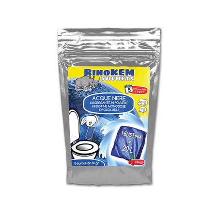 RinoKEM Saszetki rozpuszczalne do toalet chemicznych, aromat bubblegum 15 szt. - kaseta kampera