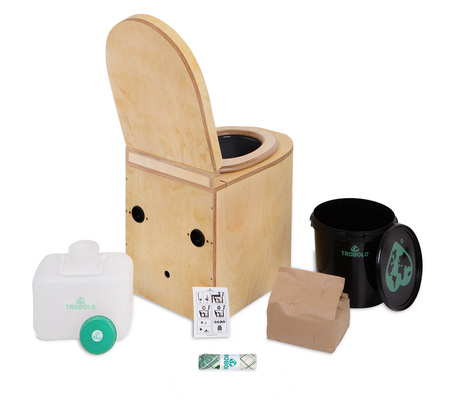 TROBOLO LunaBlœm - pre-oiled wooden composting toilet with rounded front